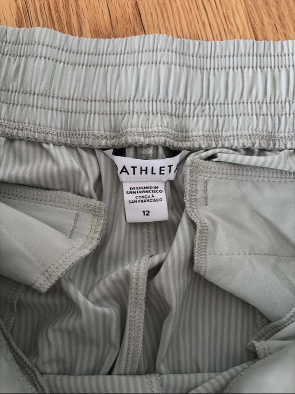 ATHLETA Brooklyn Textured Jogger Light Green Ribbed, Women’s Sz 12 - Picture 4 of 10